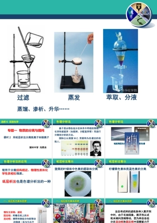 用纸层析法分离铁离子和铜离子