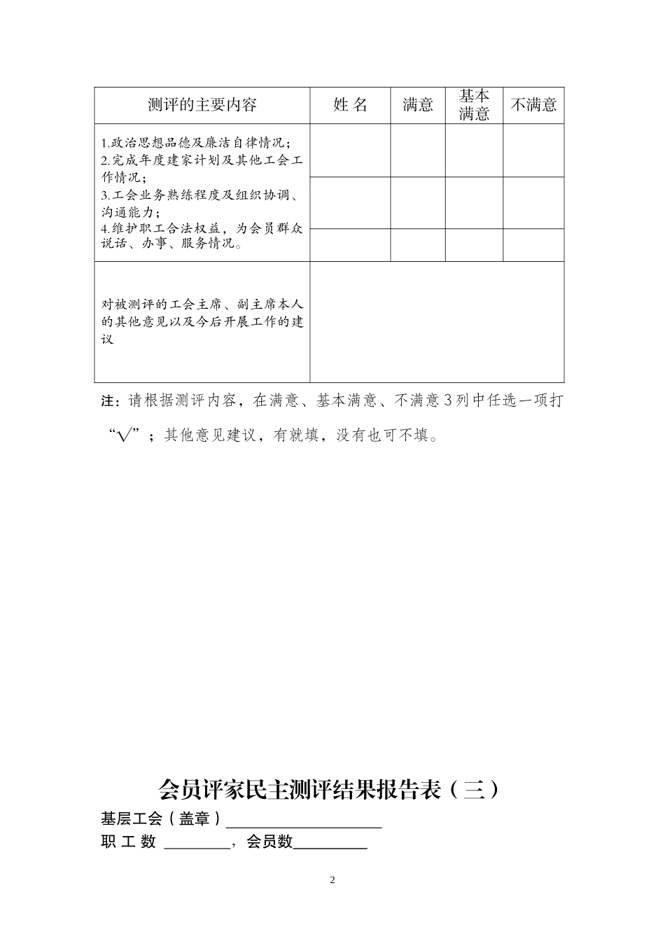 会员评家民主测评表(一)_第2页