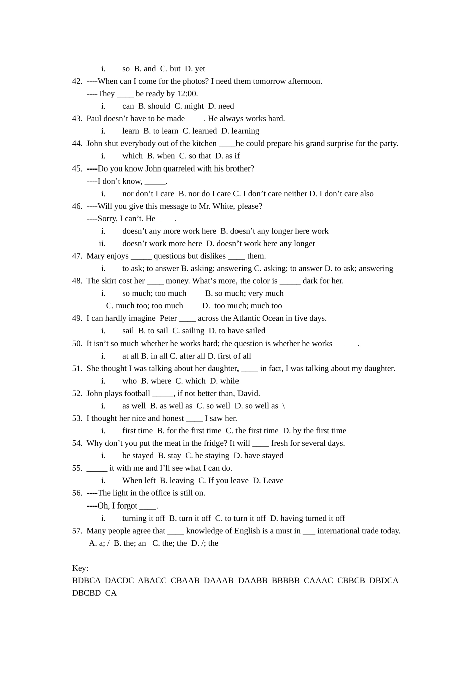 -人教版高三英语第一轮复习高一英语第一二单元练习题[原创]_第3页