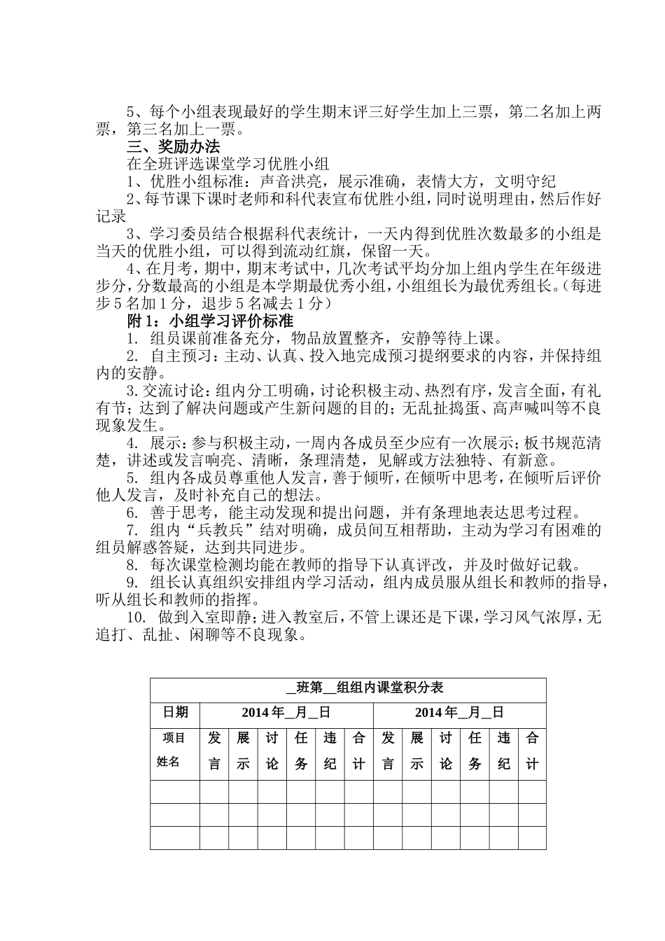 小组合作学习管理办法及奖惩_第2页