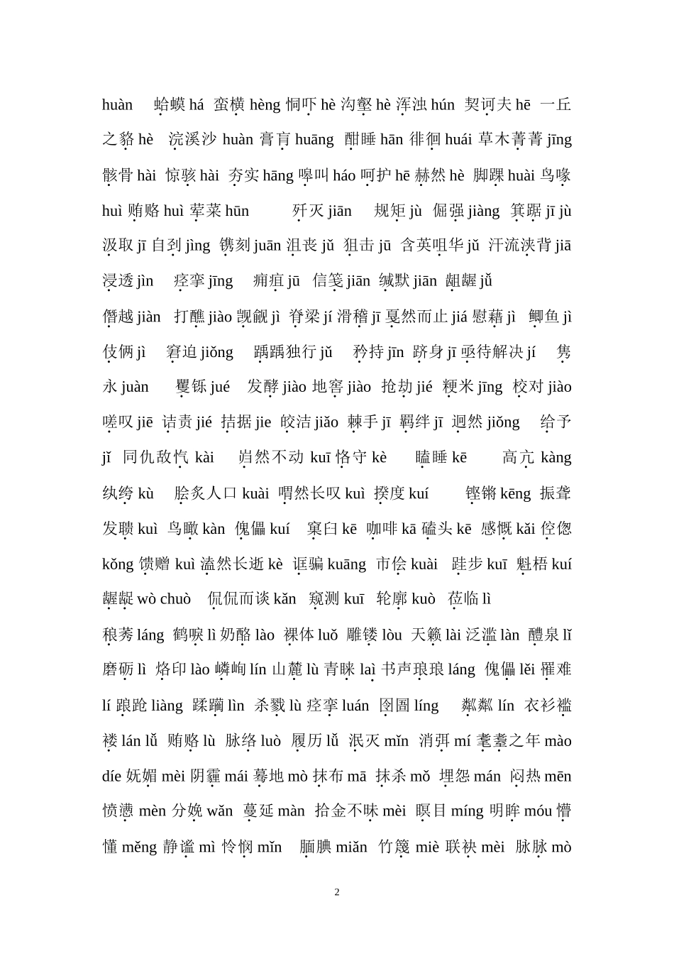 初中生容易读错的字_第2页