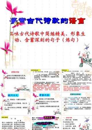 古代诗歌鉴赏之炼句(2015用)