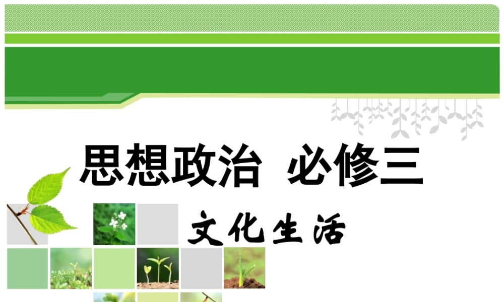 文化生活第一课