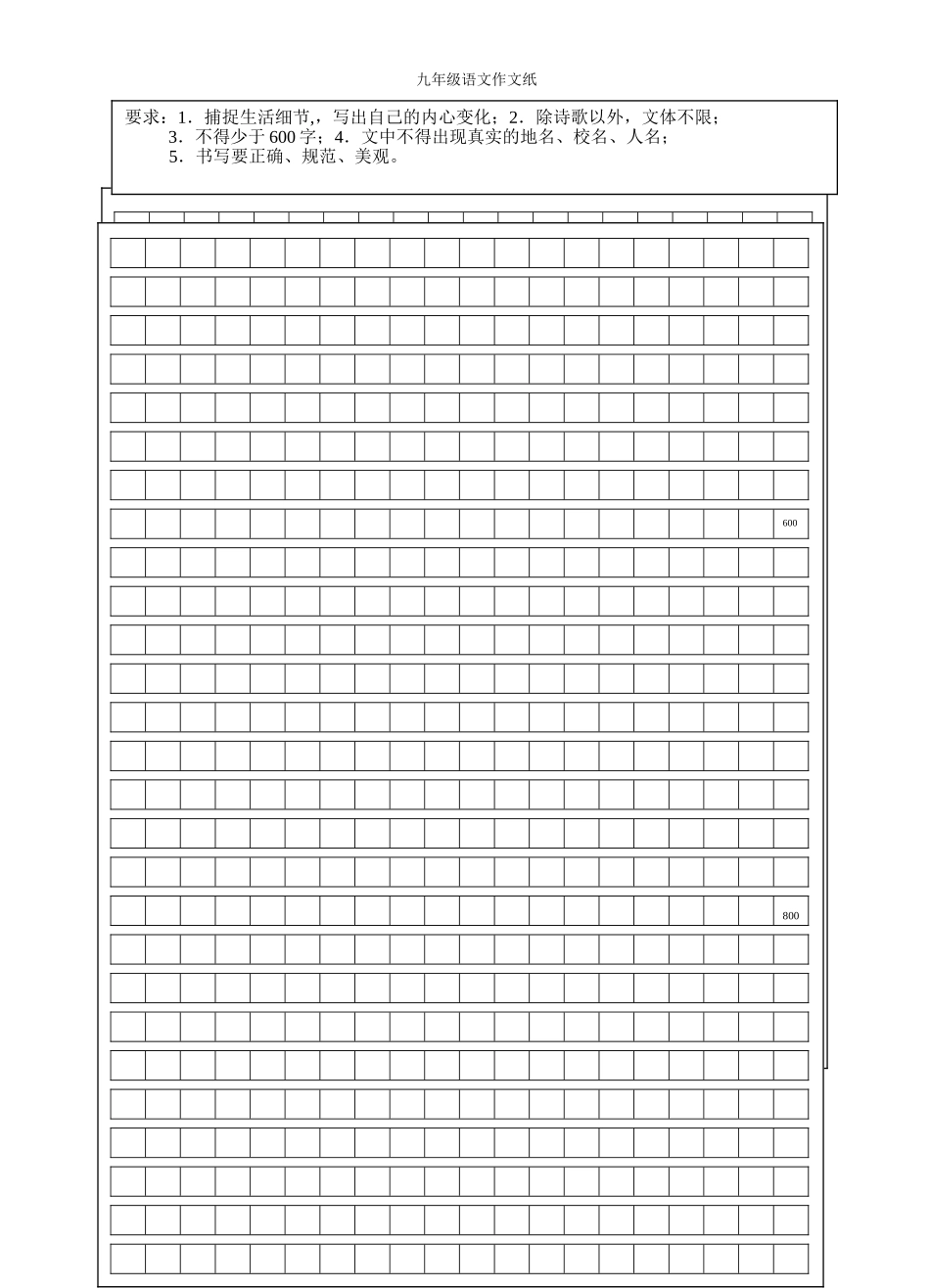 作文纸模板2考试用_第1页