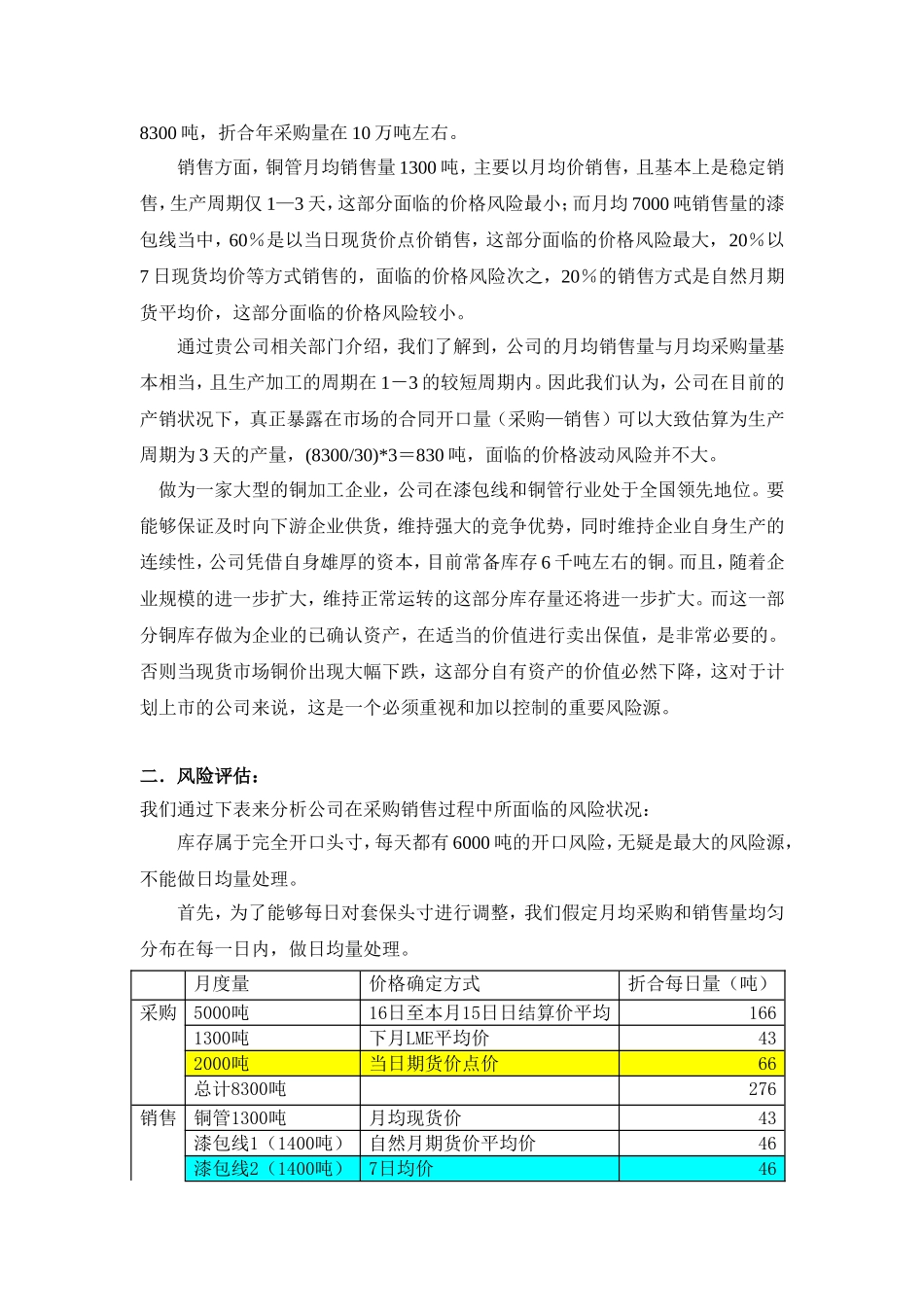 企业铜套期保值方案设计报告_第2页