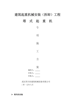 建筑起重机械安装(拆卸)工程专项施工方案-塔吊