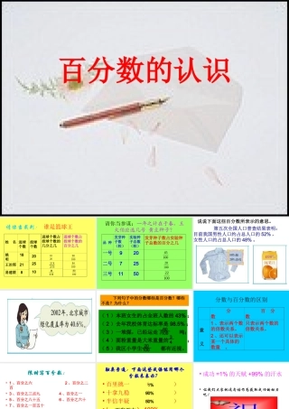 六年级数学上册5-百分数1.百分数的意义和写法第一课时课件