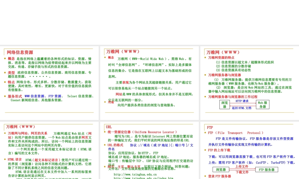 3.1.1因特网信息资源的特点与服务形式