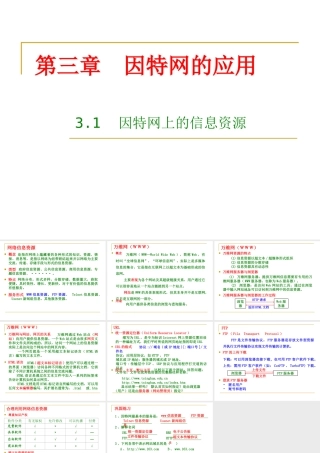 3.1.1因特网信息资源的特点与服务形式