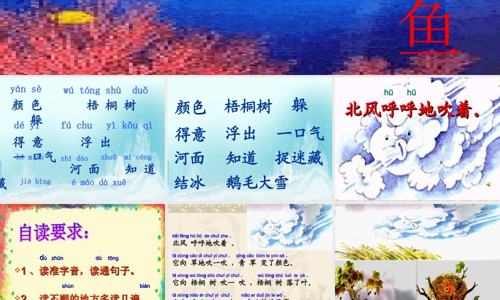 (苏教版)一年级语文上册课件-11北风和小鱼-2