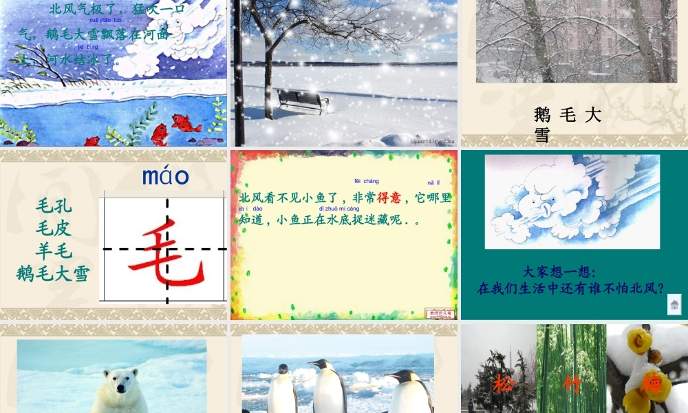 (苏教版)一年级语文上册课件-11北风和小鱼-2