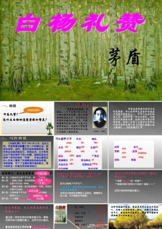 白杨礼赞教学课件