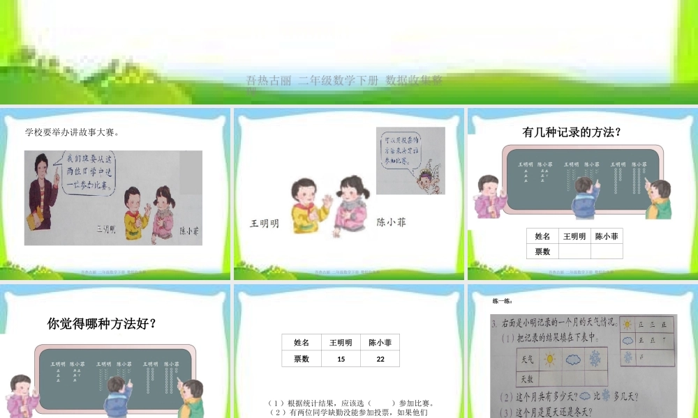 新人教版二年级数学下册数据收集整理(二)课件