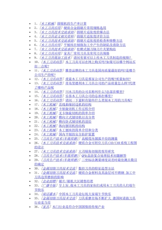 木工刀具家具五金圆锯片木工机械技术资料大全