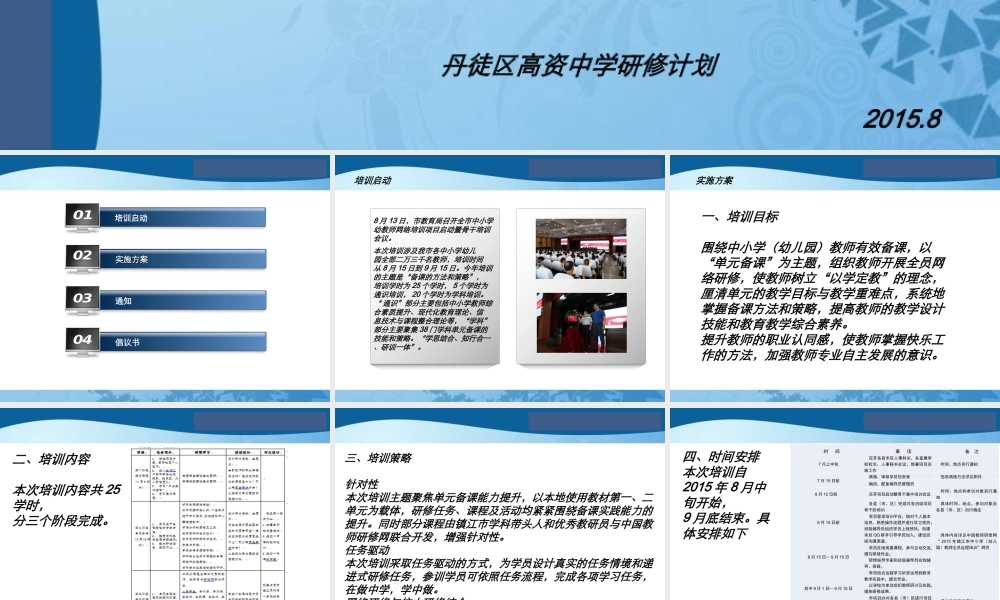 丹徒区高资中学研修计划