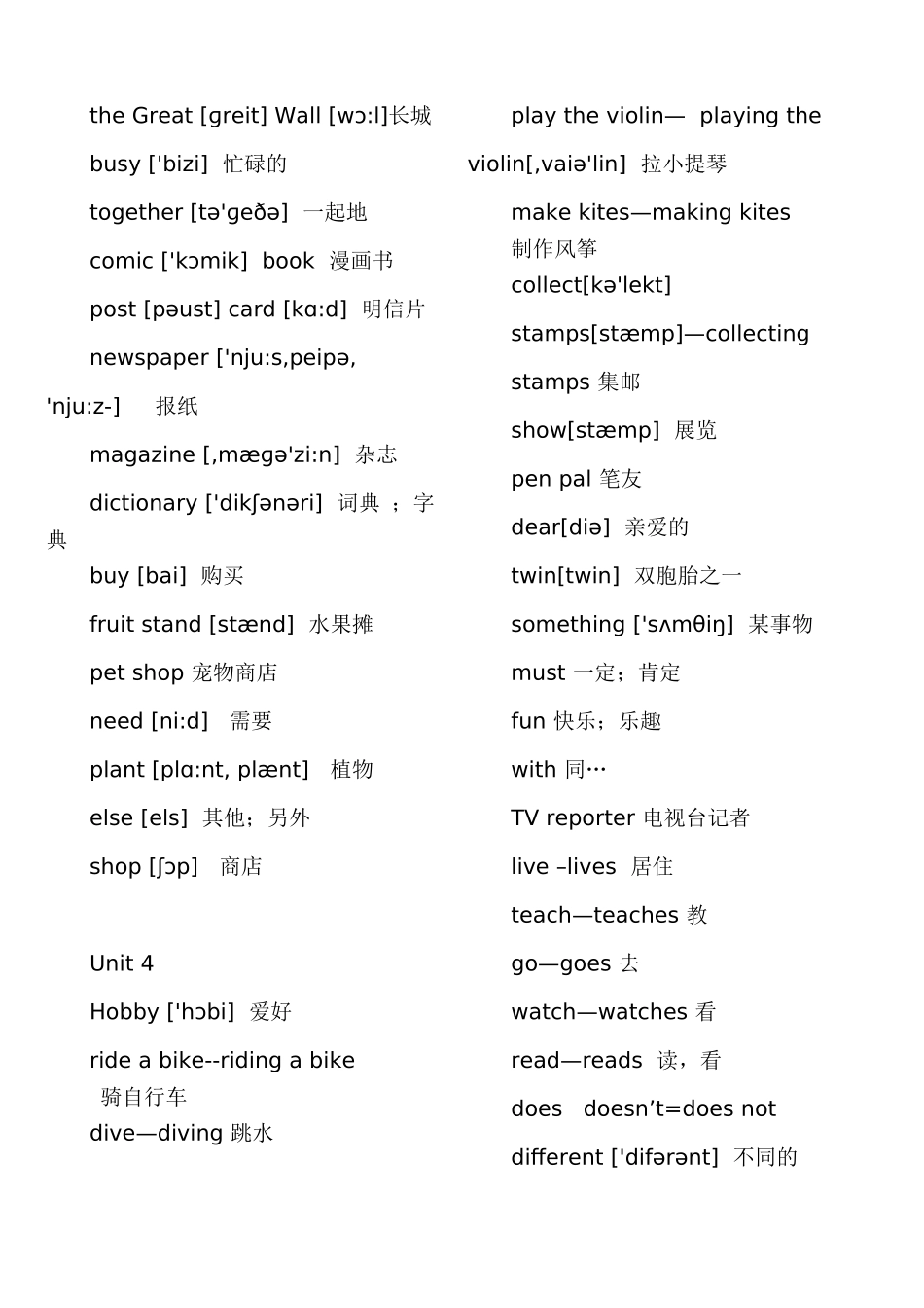 人教版小学英语六年级上册单词表。带音标[1]_第3页