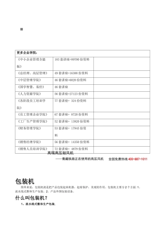 包装机的维护与保养