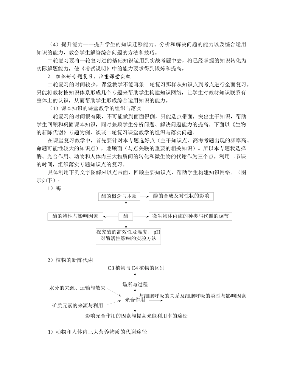 生物学科二轮专题复习策略(蕲春一中)_第2页