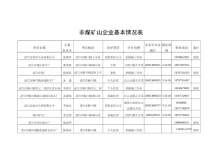 非煤矿山企业基本情况表