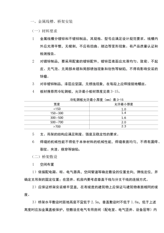 金属线槽桥架安装施工工艺