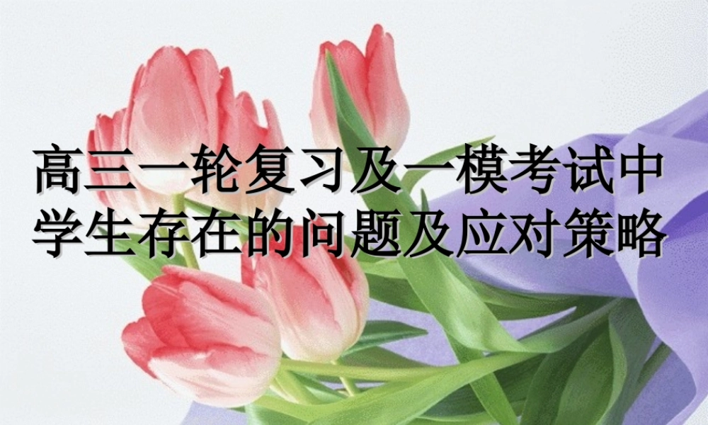 高三一轮复习及一模考试中学生存在的问题及应对策略分析