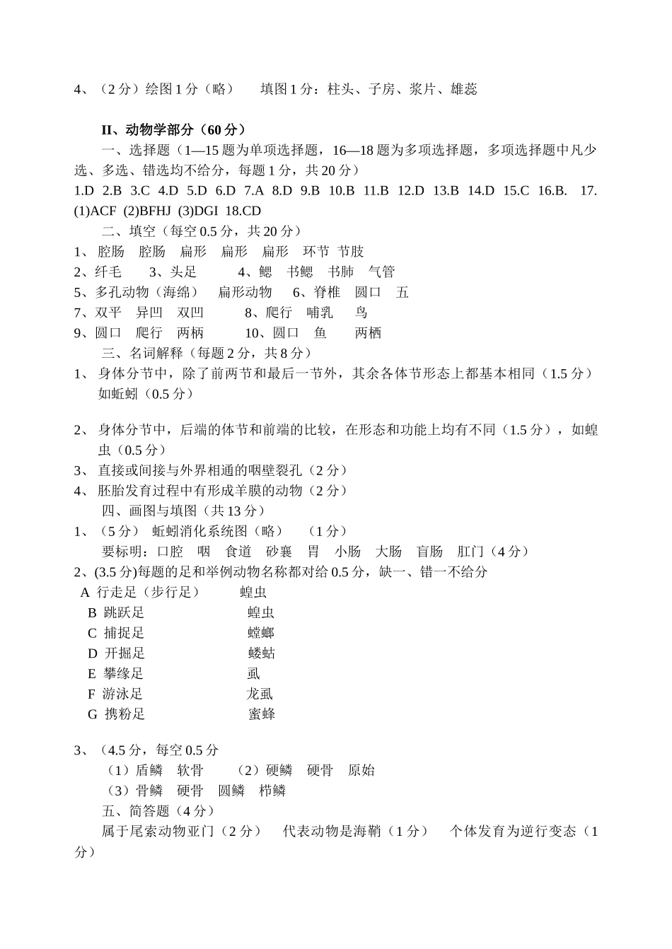 高中生物竞赛试题答案_第2页