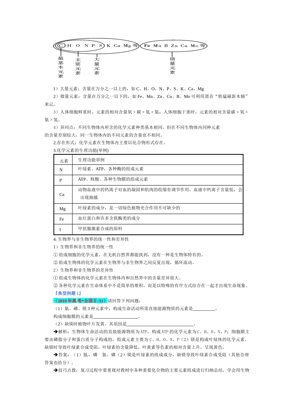 《名师大讲堂-生物》初稿——细胞中的分子1012_第3页