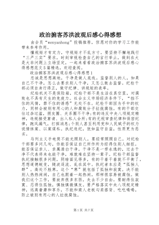 政治掮客苏洪波观后感心得感想