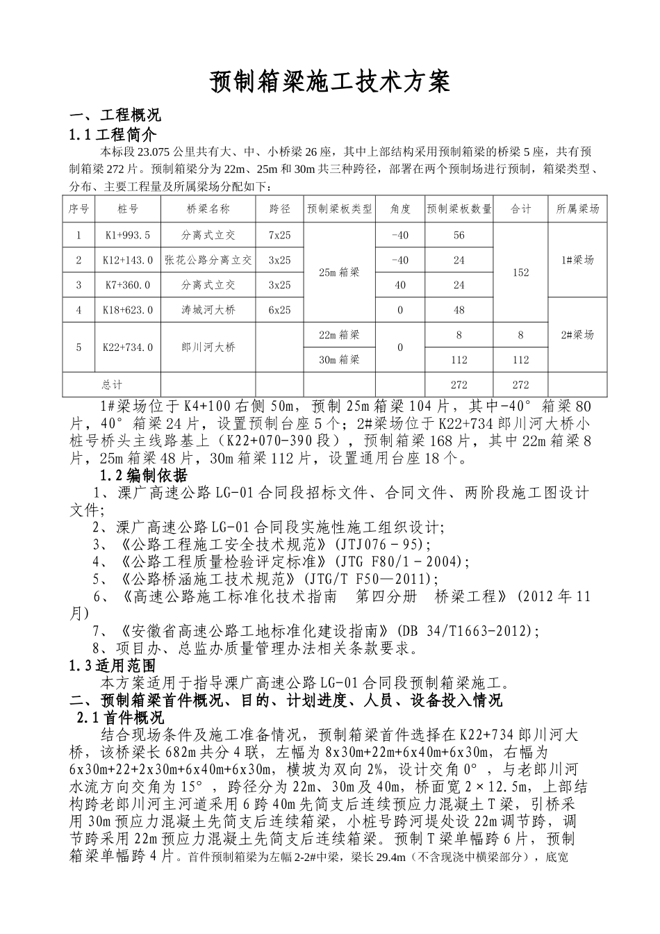 预制箱梁施工方案(30m)(DOC34页)_第1页