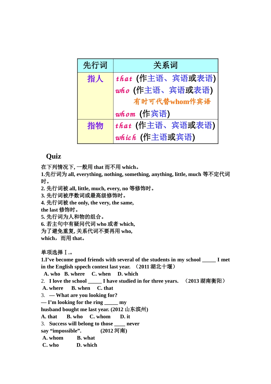 定语从句练习_第1页