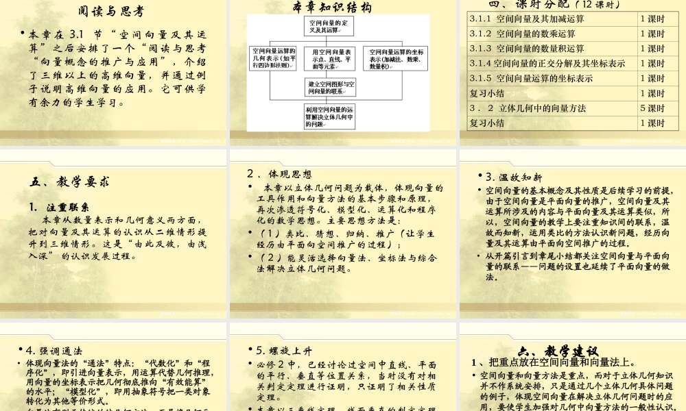 人教版高中数学空间向量与立体几何-数学史选讲教学指导意见解读
