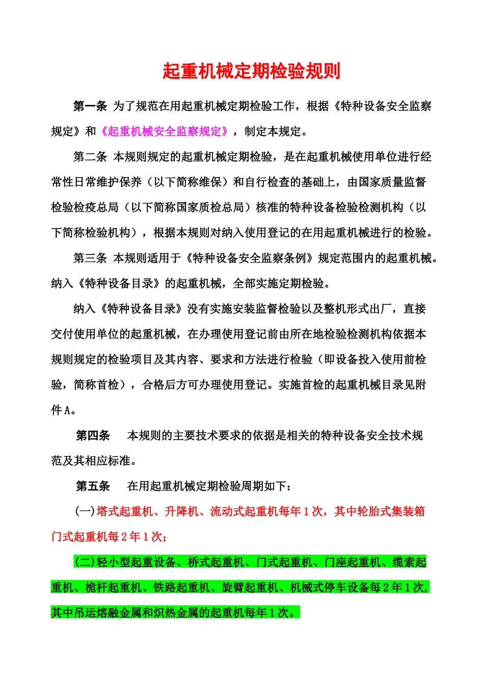 起重机械定检规则检验内容方法XXXX审核版_第1页
