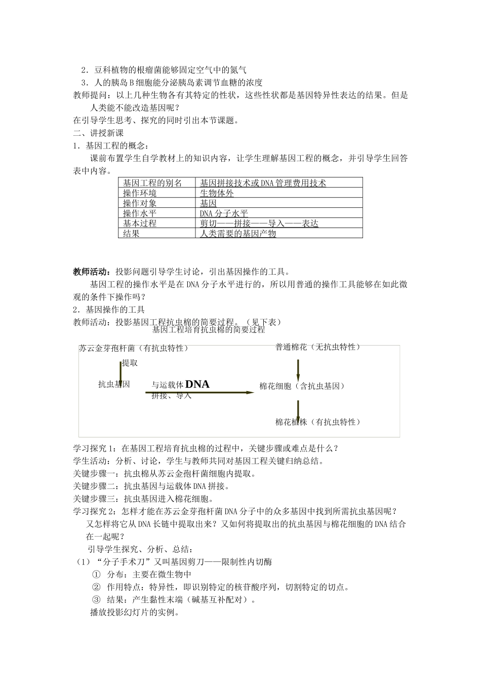 高中生物选修三《现代生物科技》全套教案_第3页