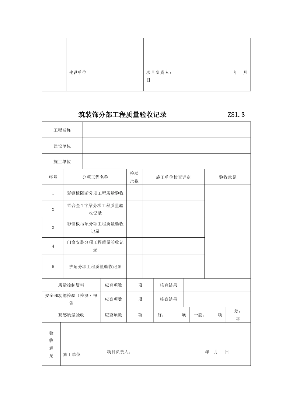 装饰工程竣工验收表格_第3页