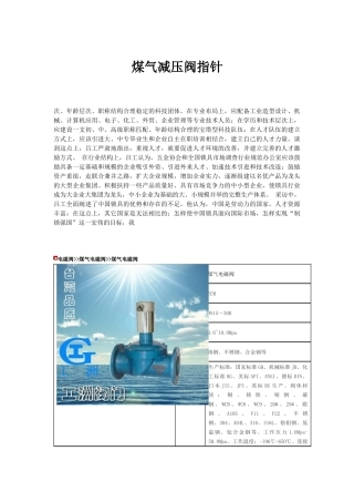 煤气减压阀指针
