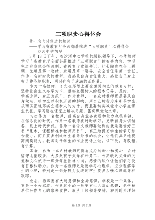 三项职责心得体会