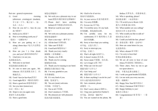 酒店常用外语500句(1)