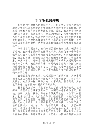 学习毛概课感想