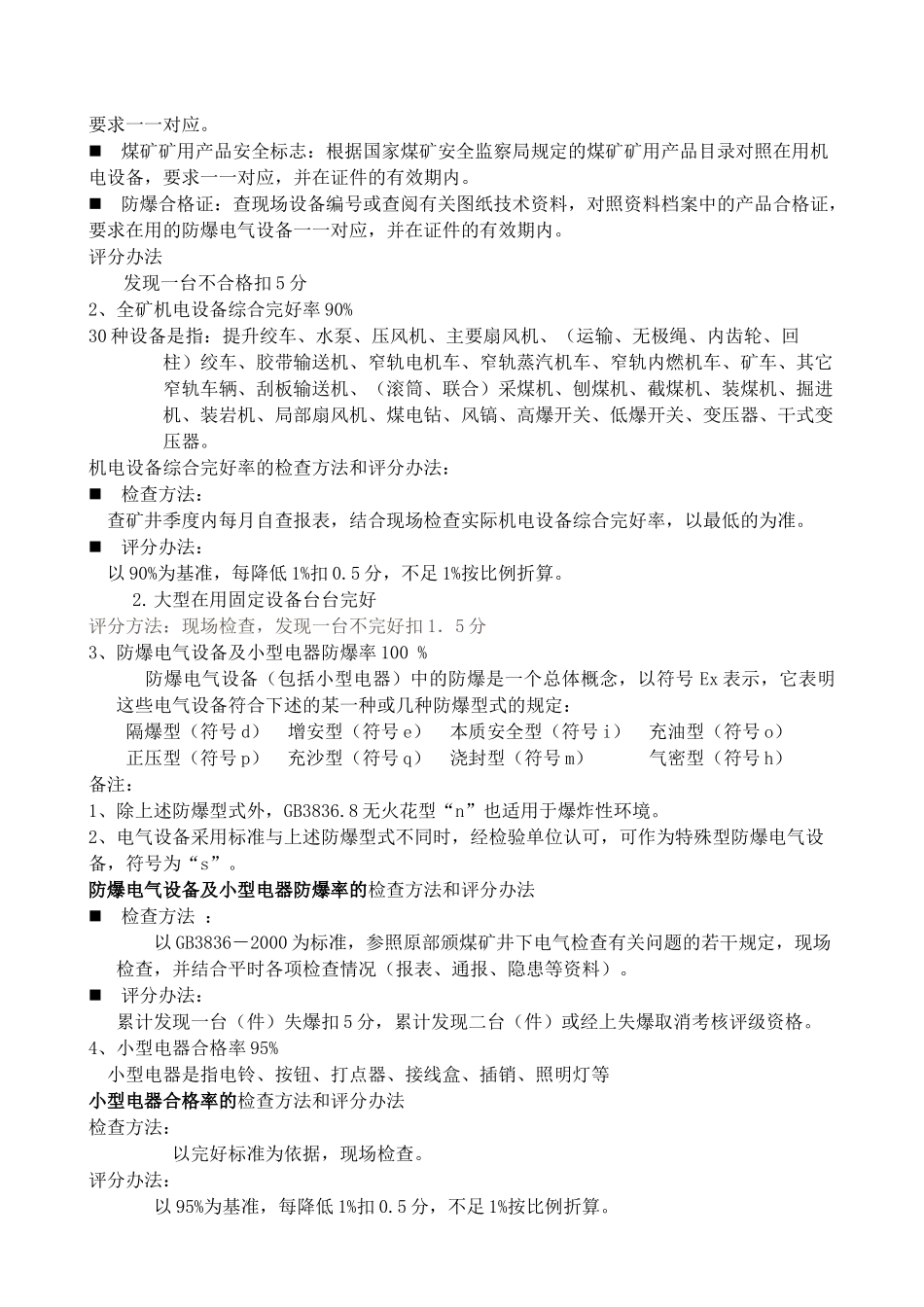 煤矿机电安全质量标准化标准考核评级释义_第2页