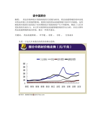 谈中国药价备份