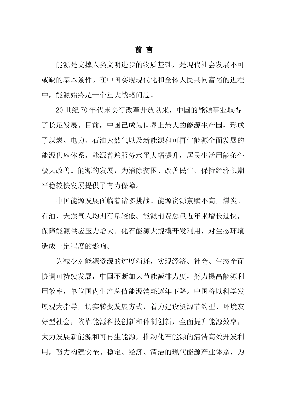 中国能源政策白皮书_第3页