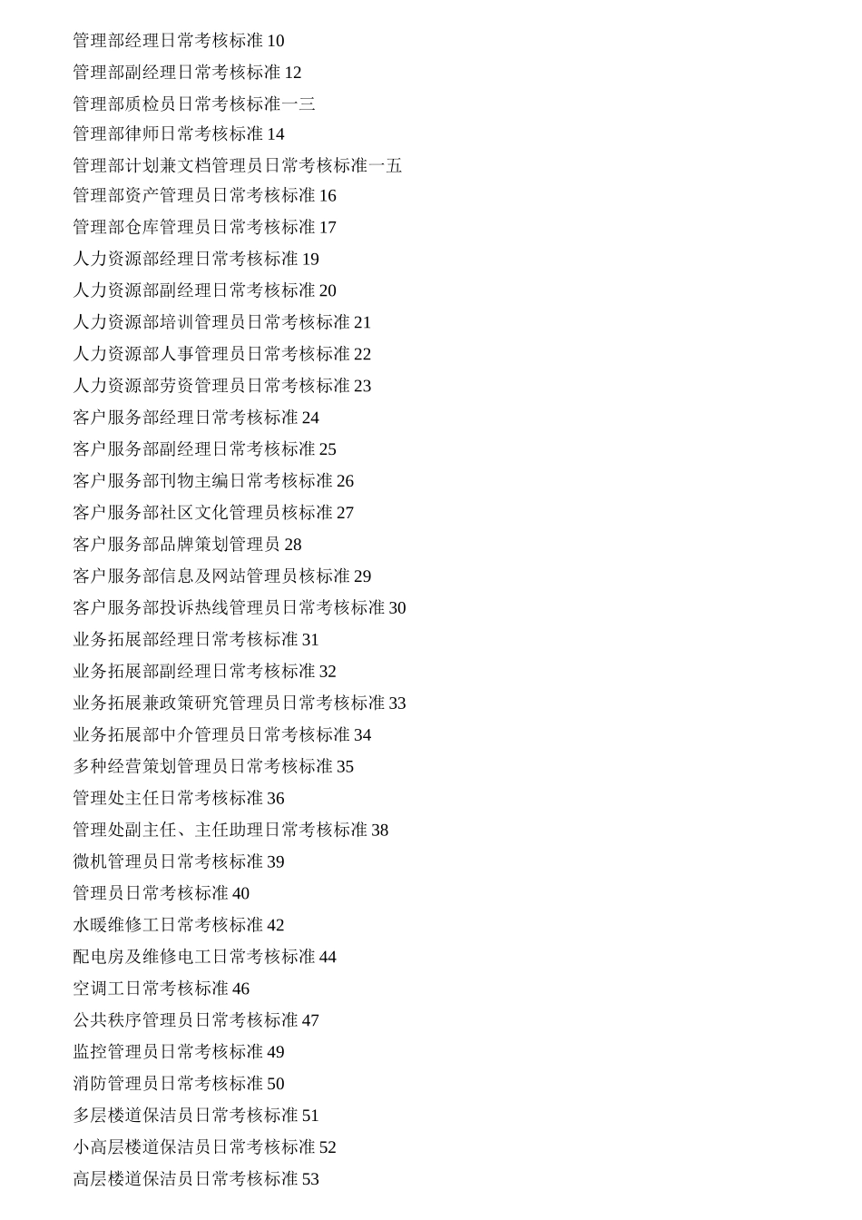 某物业管理公司各岗位日常考核标准_第2页