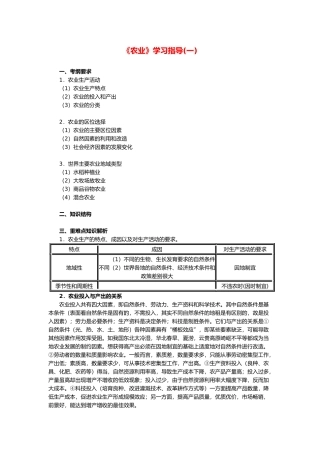 农业学习指导相关知识