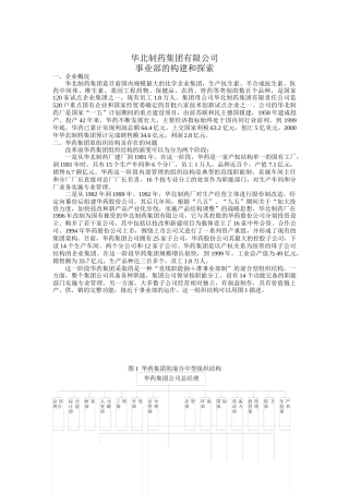 某药品公司事业部的构建和探索分析