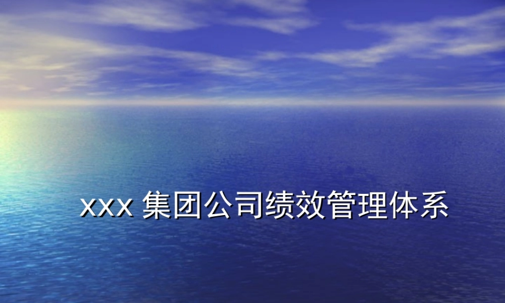 xx集团公司绩效管理体系