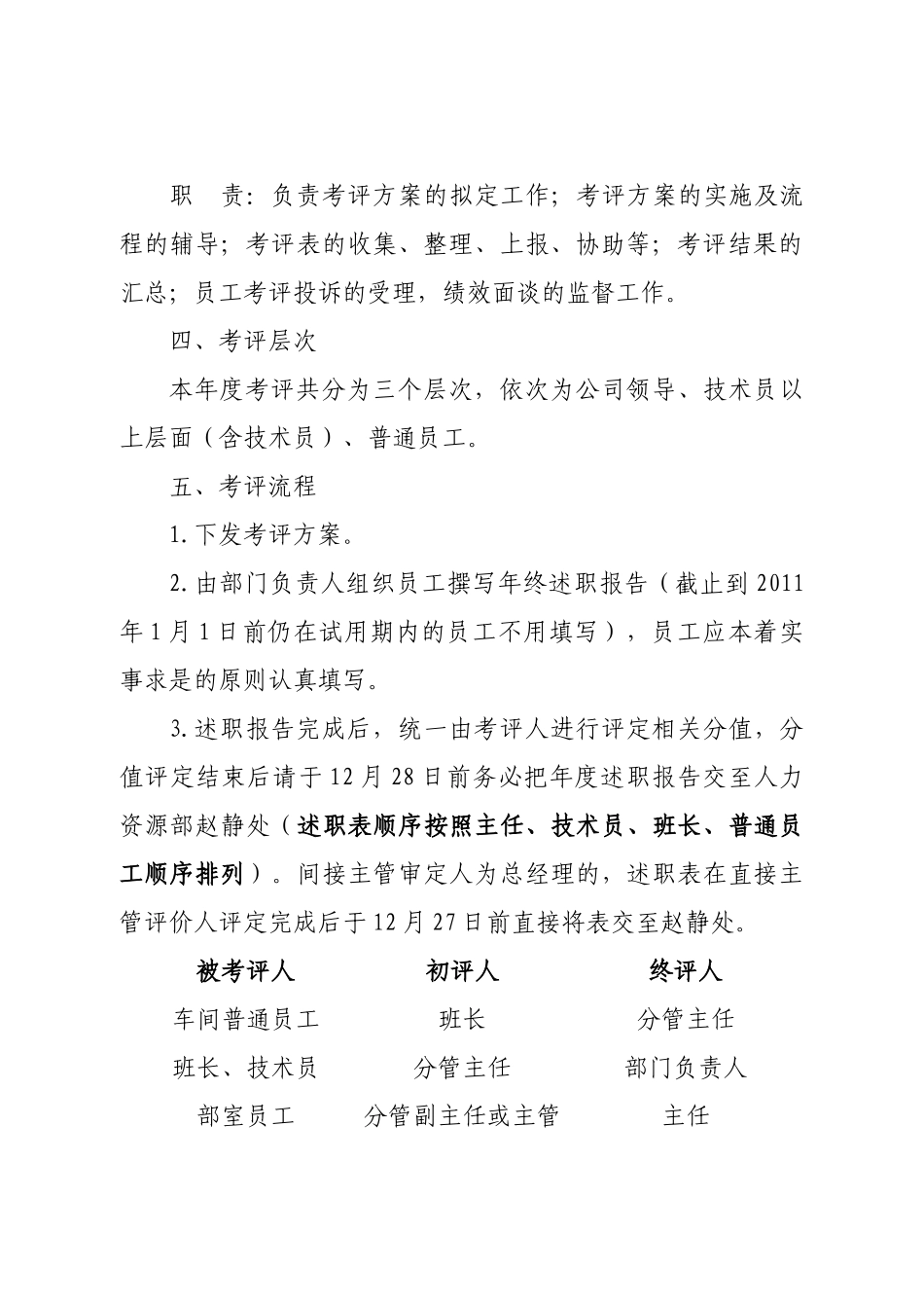 某能源有限公司年度员工年终考评方案_第3页