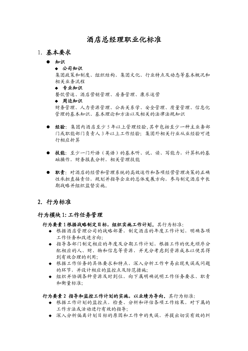 某酒店总经理职业化标准_第1页