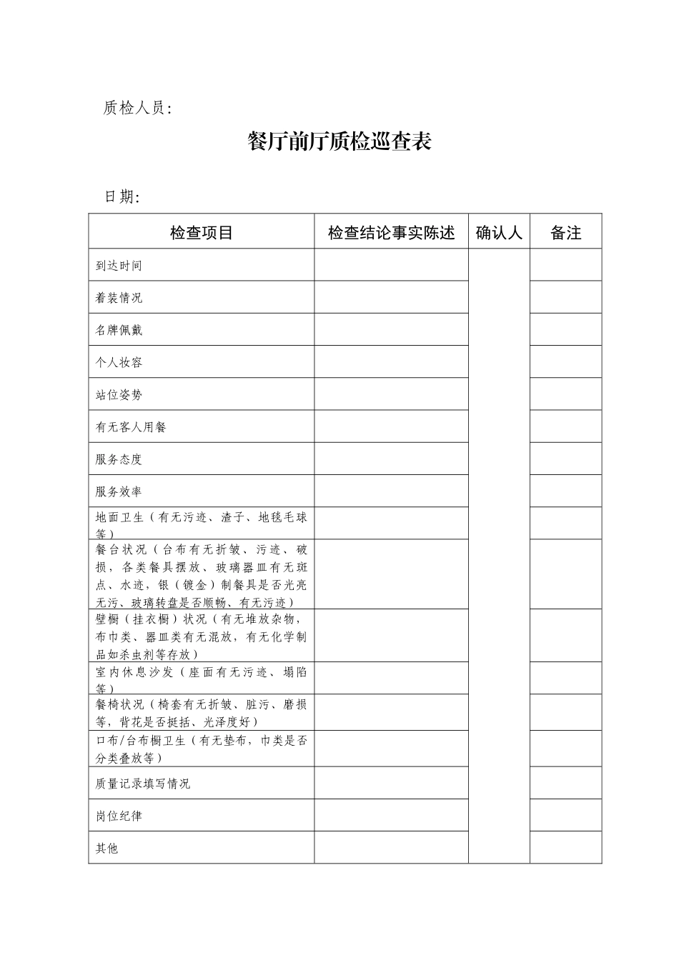 酒店质检表格_第3页