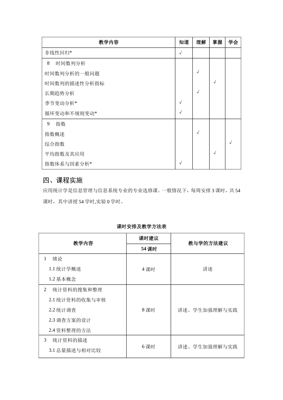 《应用统计学》教学大纲_第3页