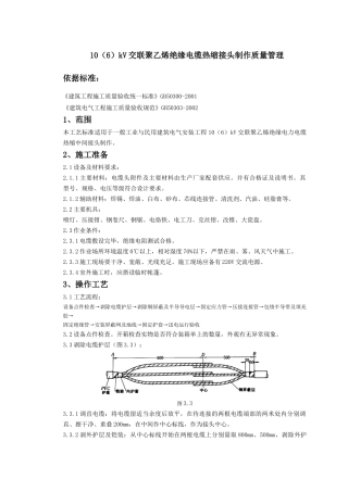 07-3 10（6）kV交联聚乙烯绝缘电缆热缩接头制作质量管理